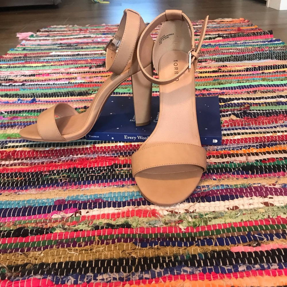 Torrid nude ankle strap heels 9.5W